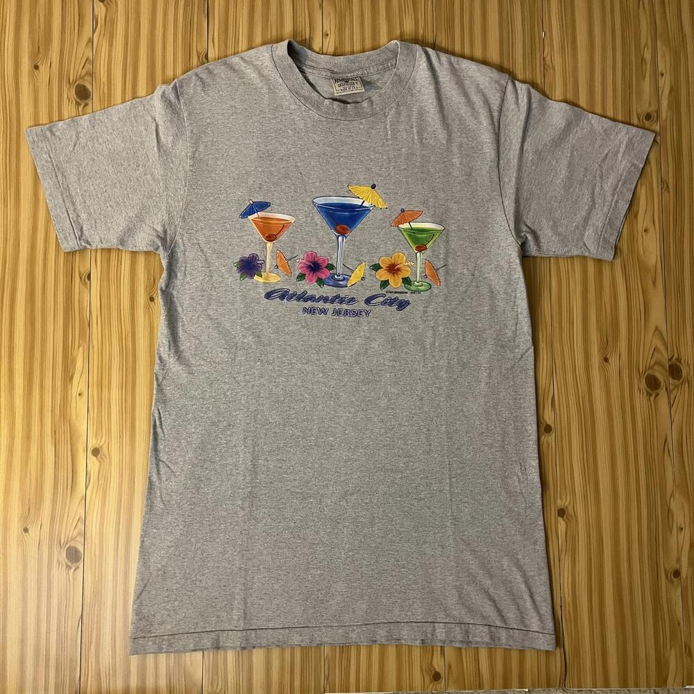 VTG 90s Atlantic City Single Stitch Grey Graphic Tee